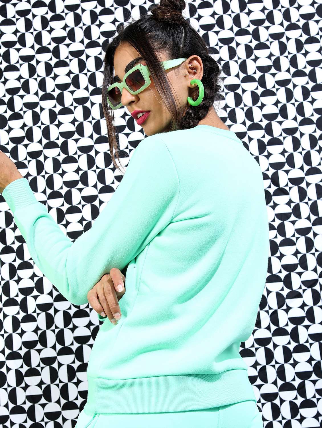 women plain long sleeve sweatshirt - 21596522 -  Standard Image - 1