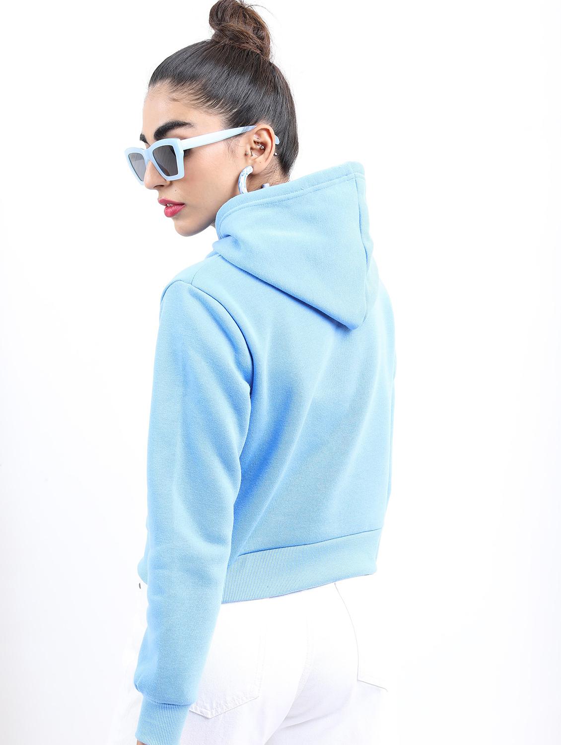 women light blue plain sweatshirt - 21596524 - Standard Image - 1