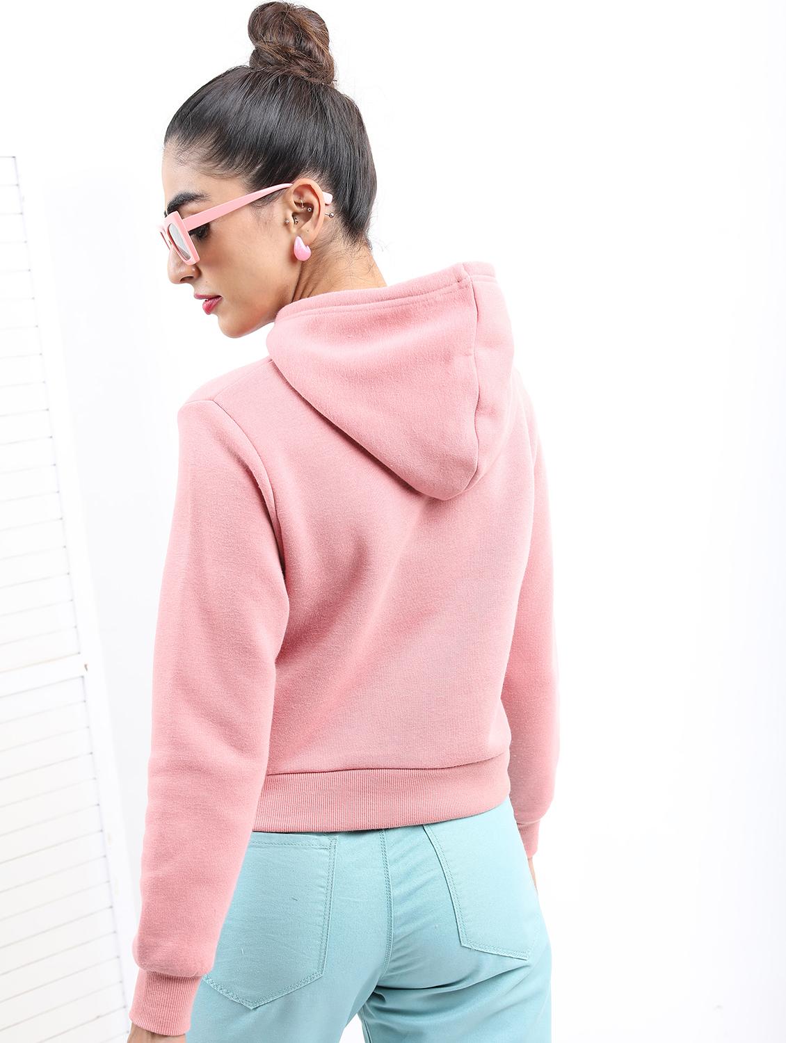 women pink plain sweatshirt - 21596530 - Standard Image - 1