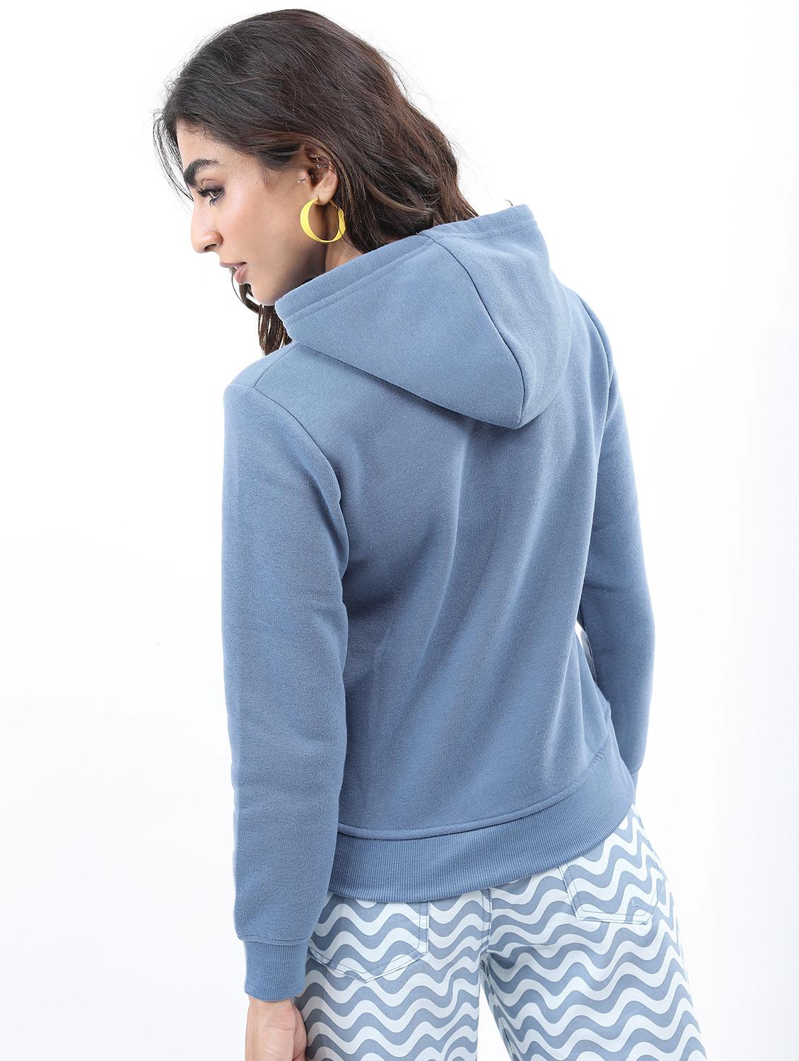 women blue plain sweatshirt - 21596533 -  Standard Image - 1