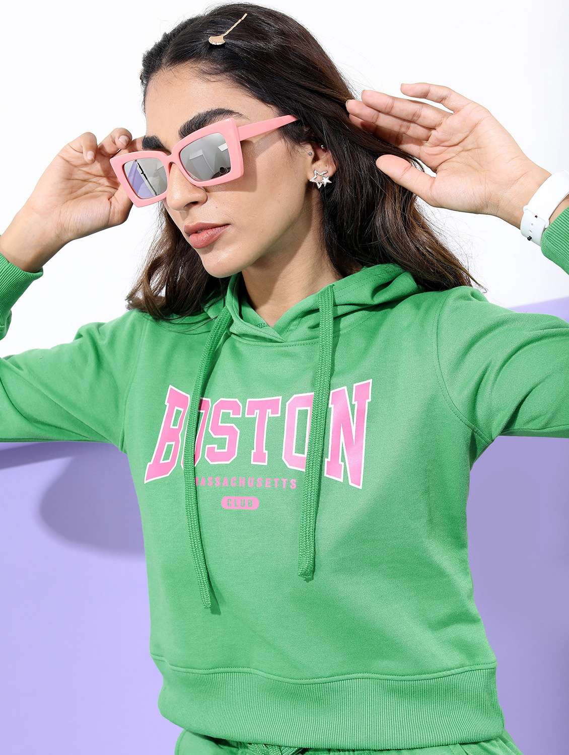 women long sleeve front print sweatshirt - 21596541 -  Standard Image - 1