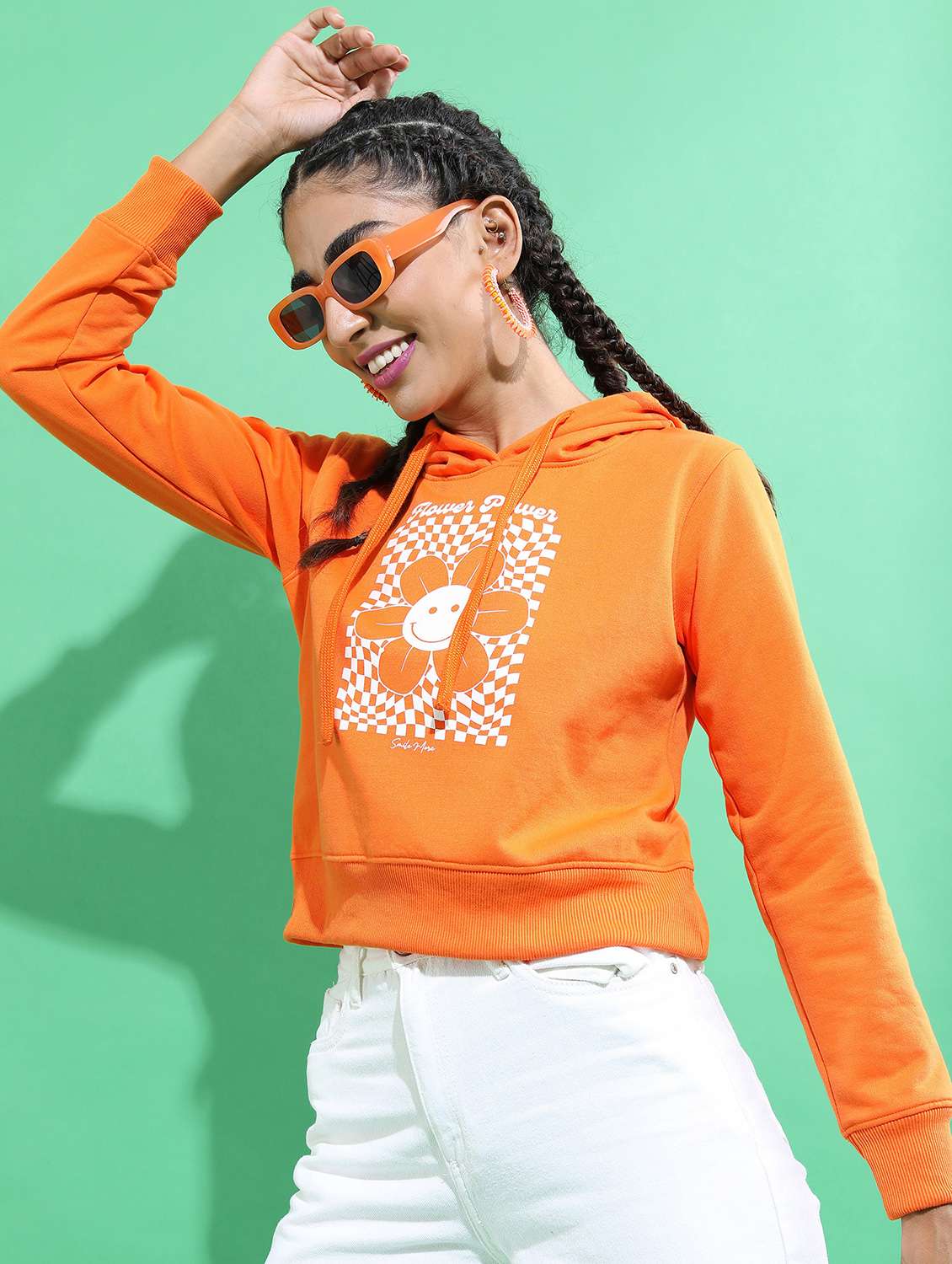 women long sleeve front print sweatshirt