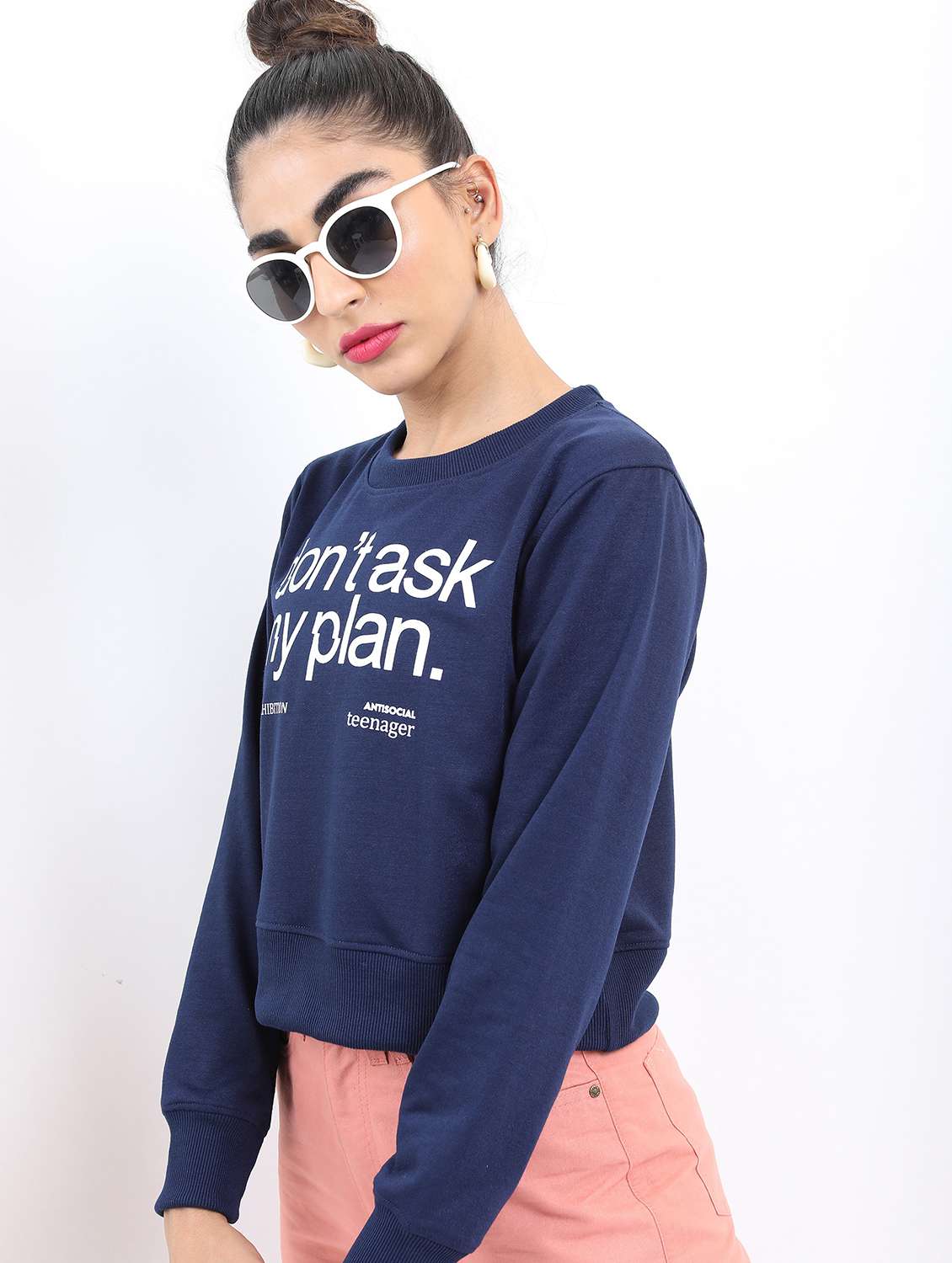 women long sleeve front print sweatshirt - 21596549 -  Standard Image - 1