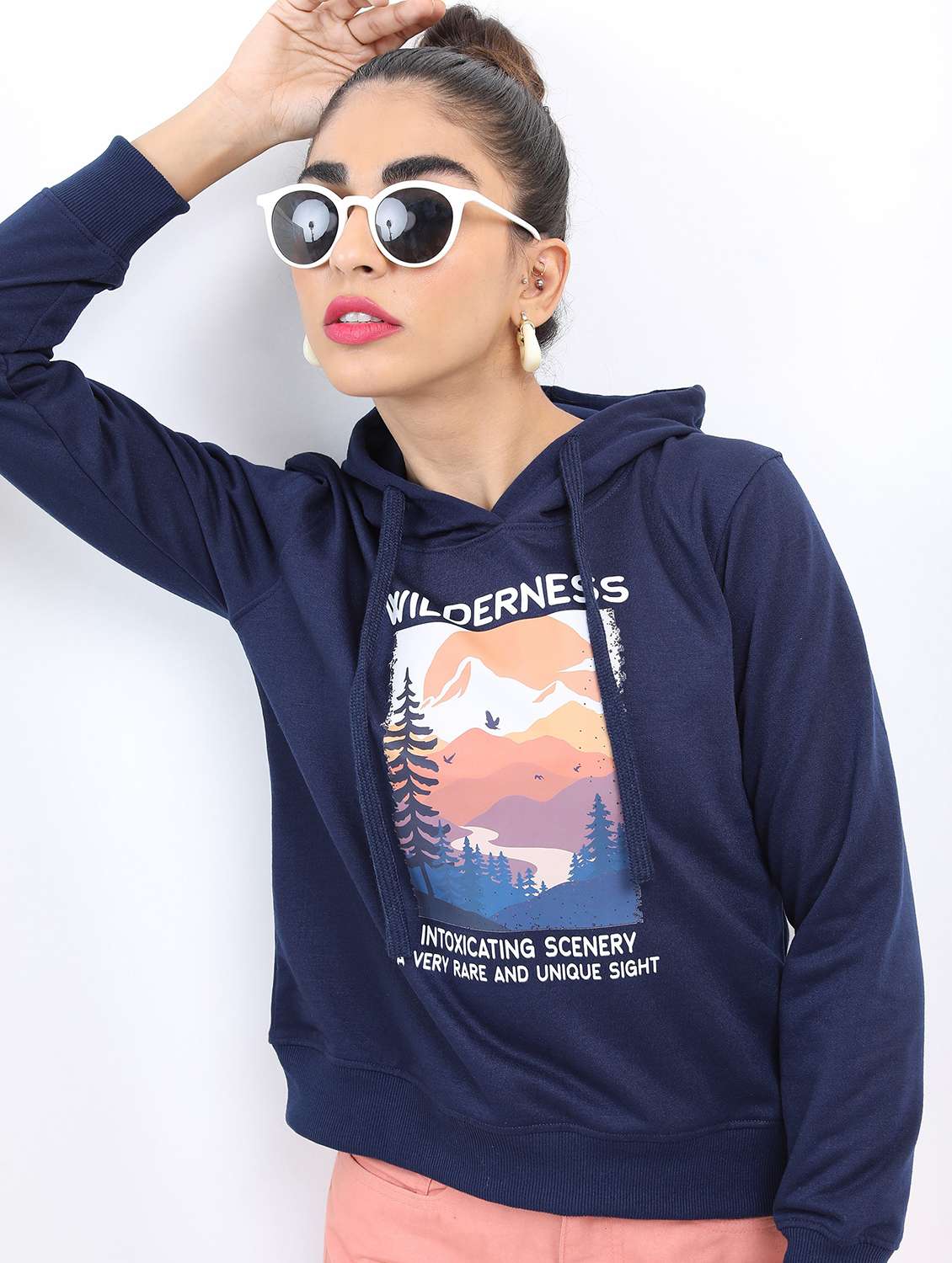 women long sleeve front print sweatshirt - 21596556 -  Standard Image - 1