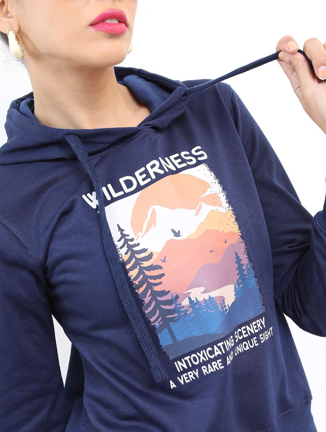 women long sleeve front print sweatshirt - 21596556 -  Standard Image - 4