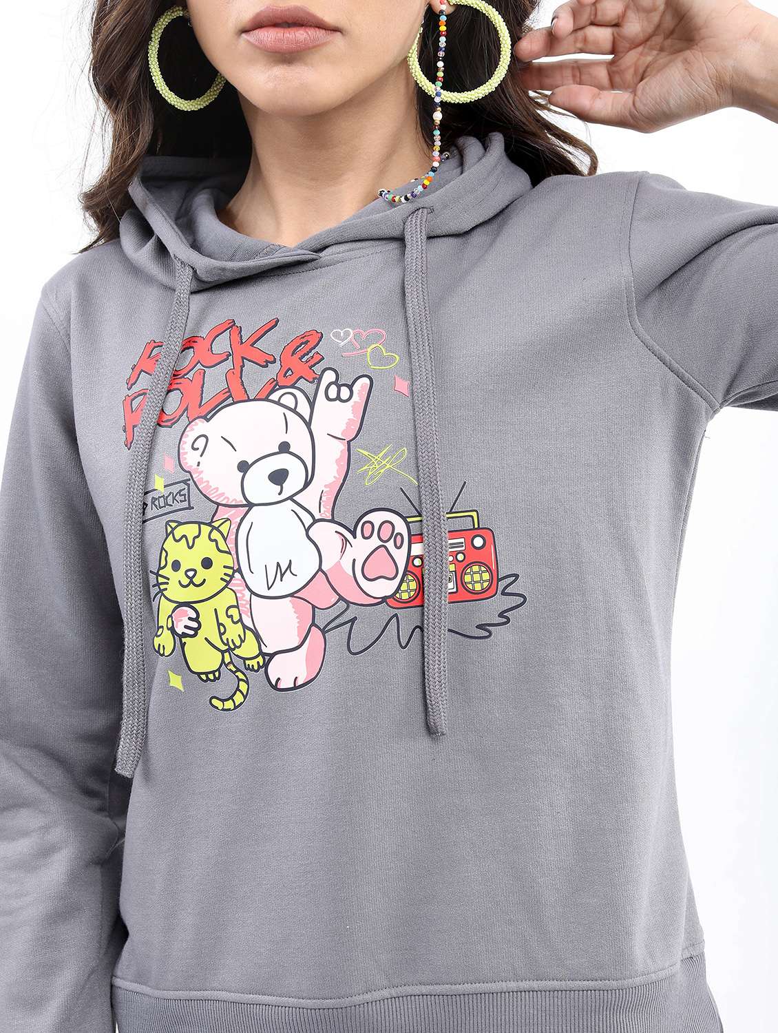 women long sleeve front print sweatshirt - 21596559 -  Standard Image - 4