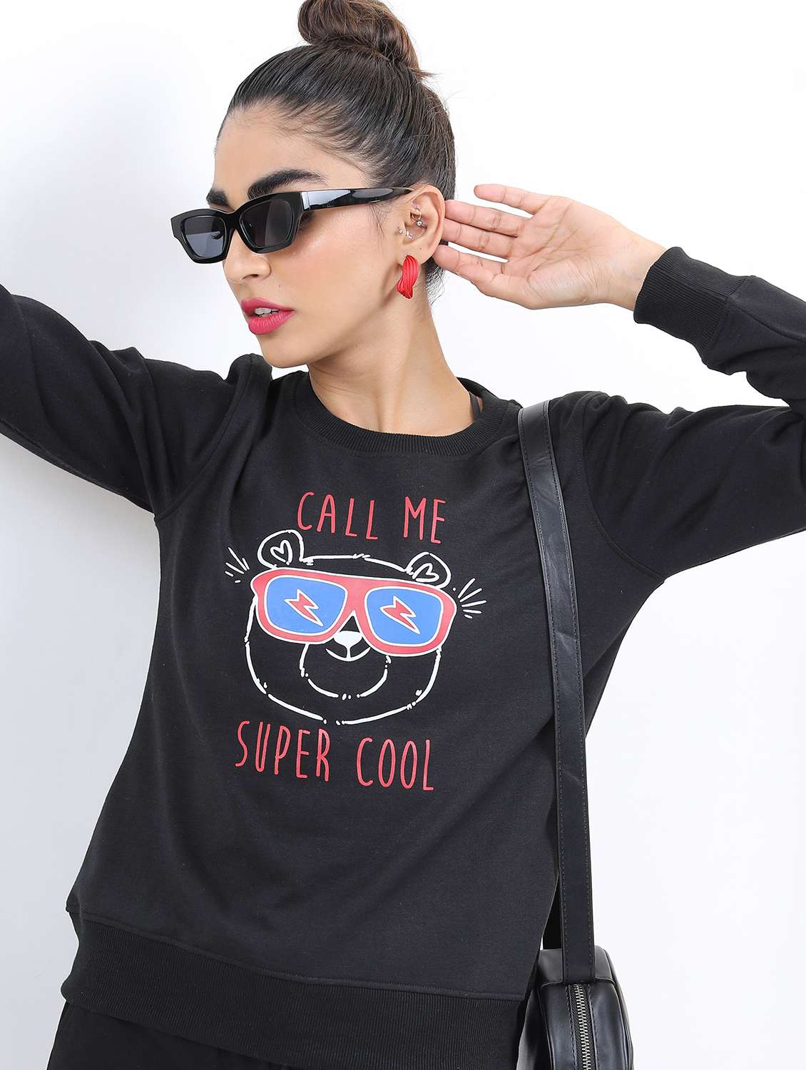 women long sleeve front print sweatshirt - 21596566 -  Standard Image - 1