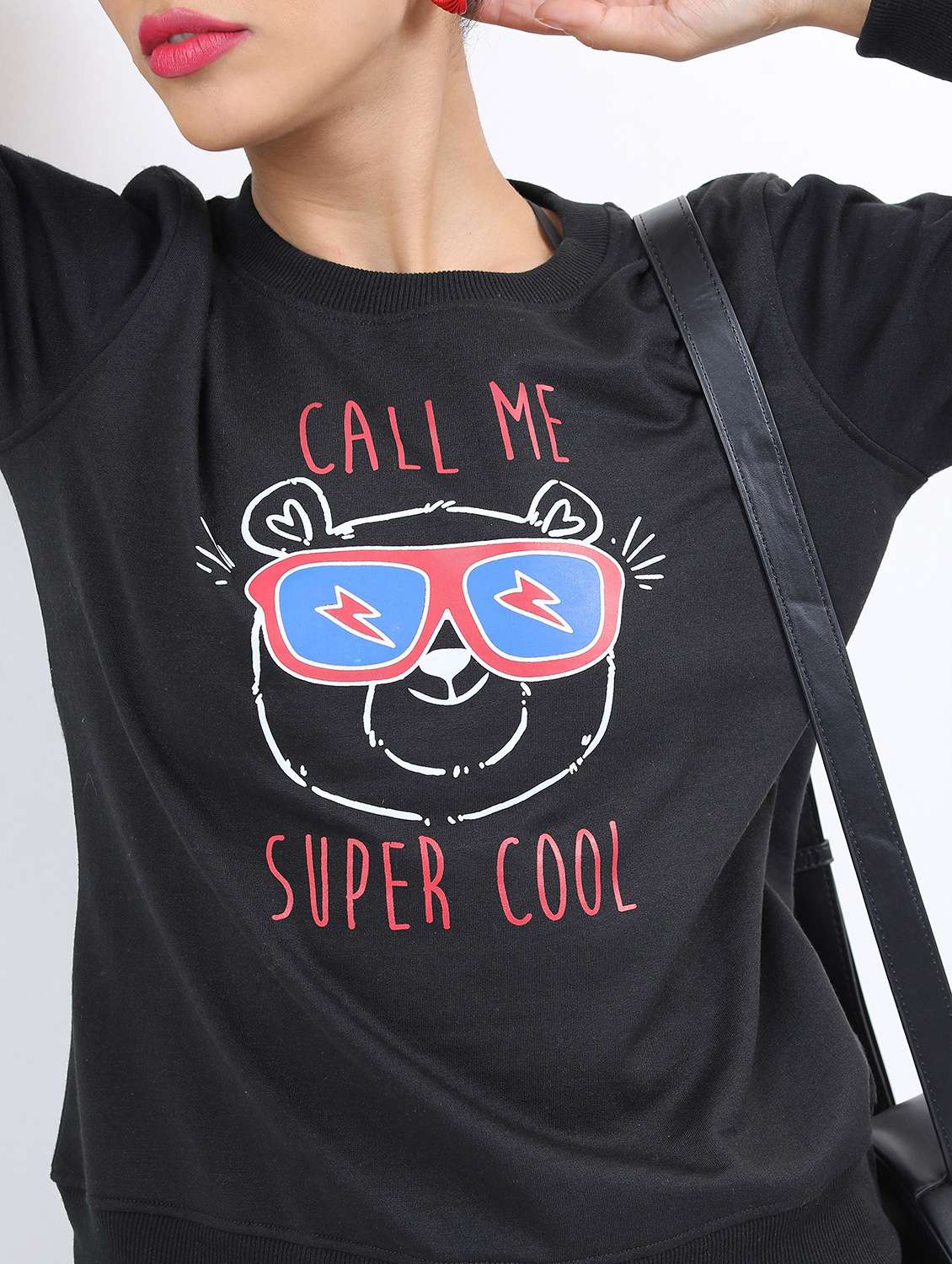 women long sleeve front print sweatshirt - 21596566 -  Standard Image - 4