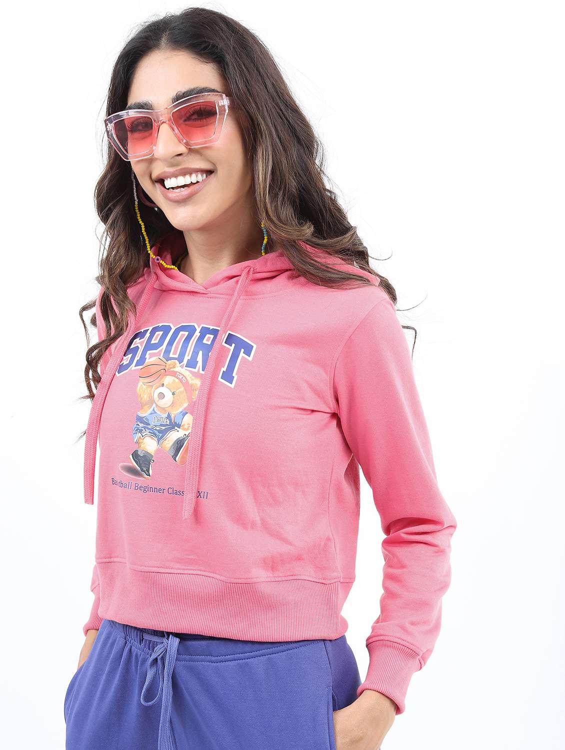 women long sleeve front print sweatshirt