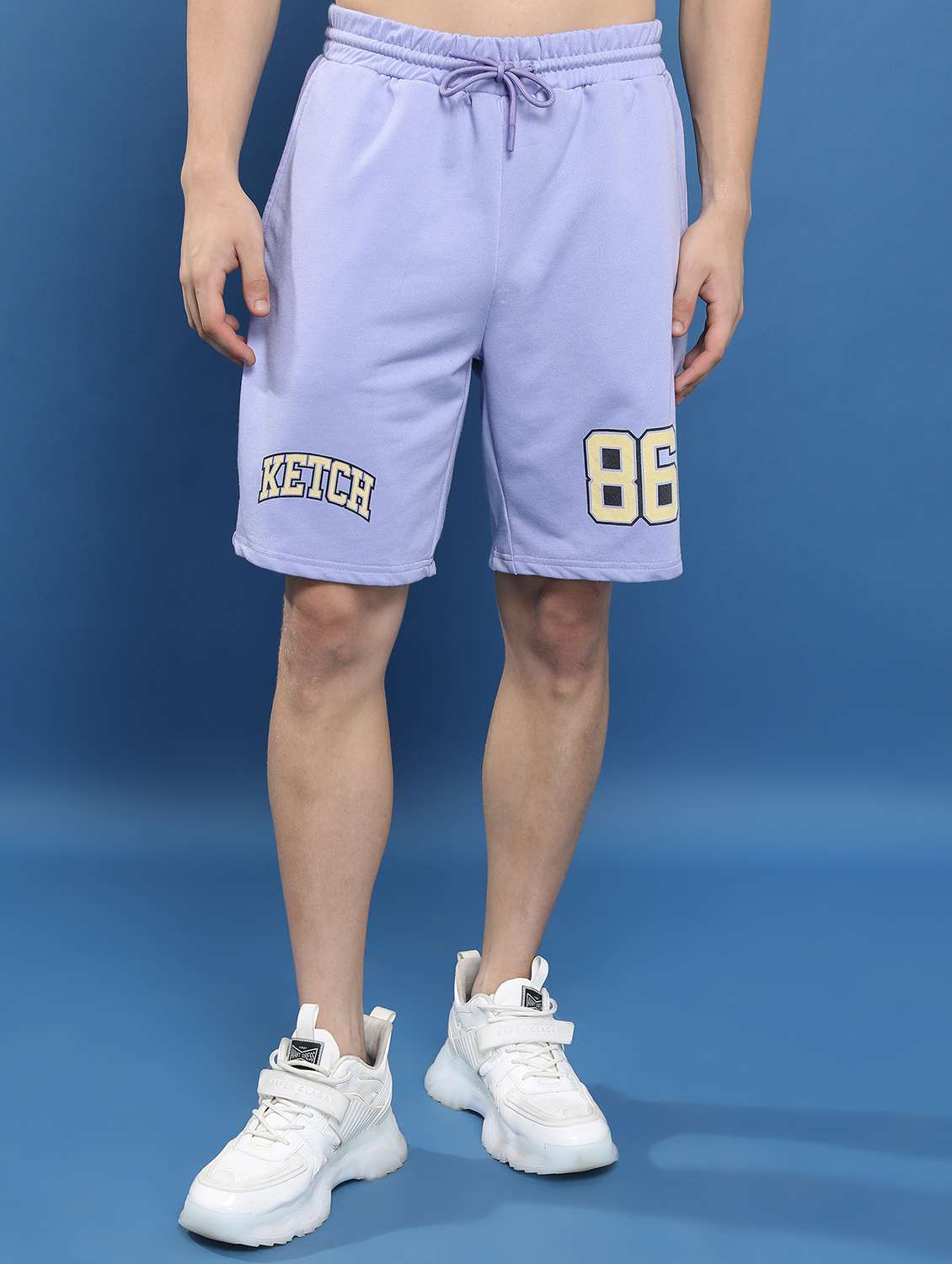men placement mid rise cotton shorts - 21596593 -  Zoom Image - 0