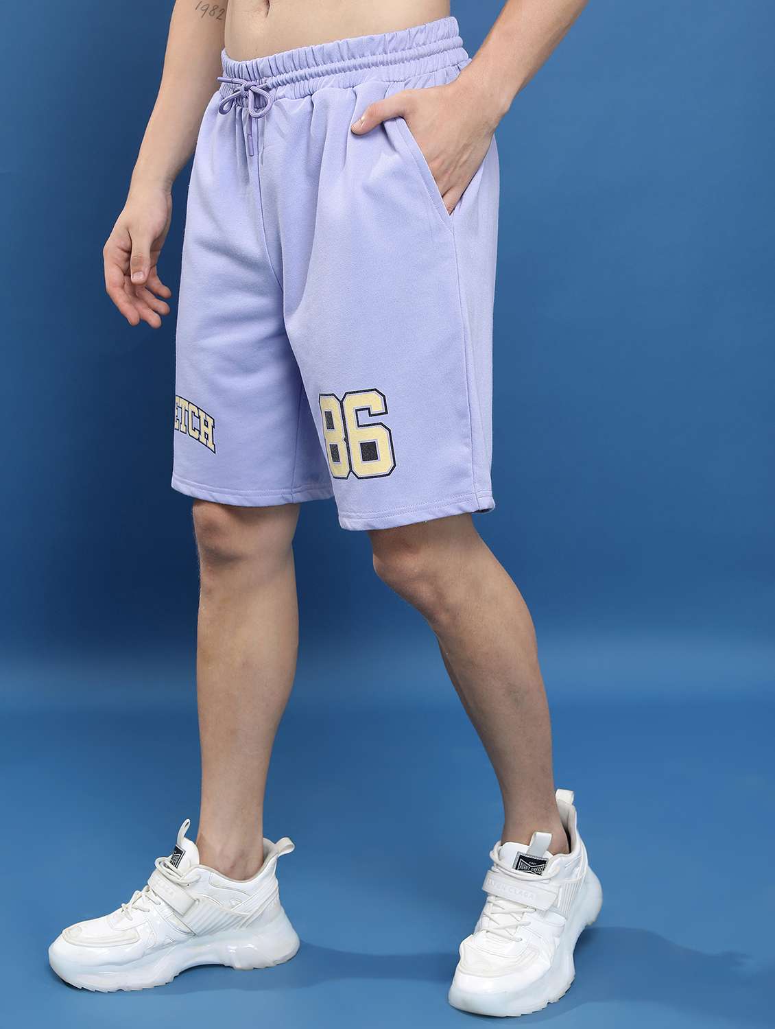 men placement mid rise cotton shorts - 21596593 -  Standard Image - 1
