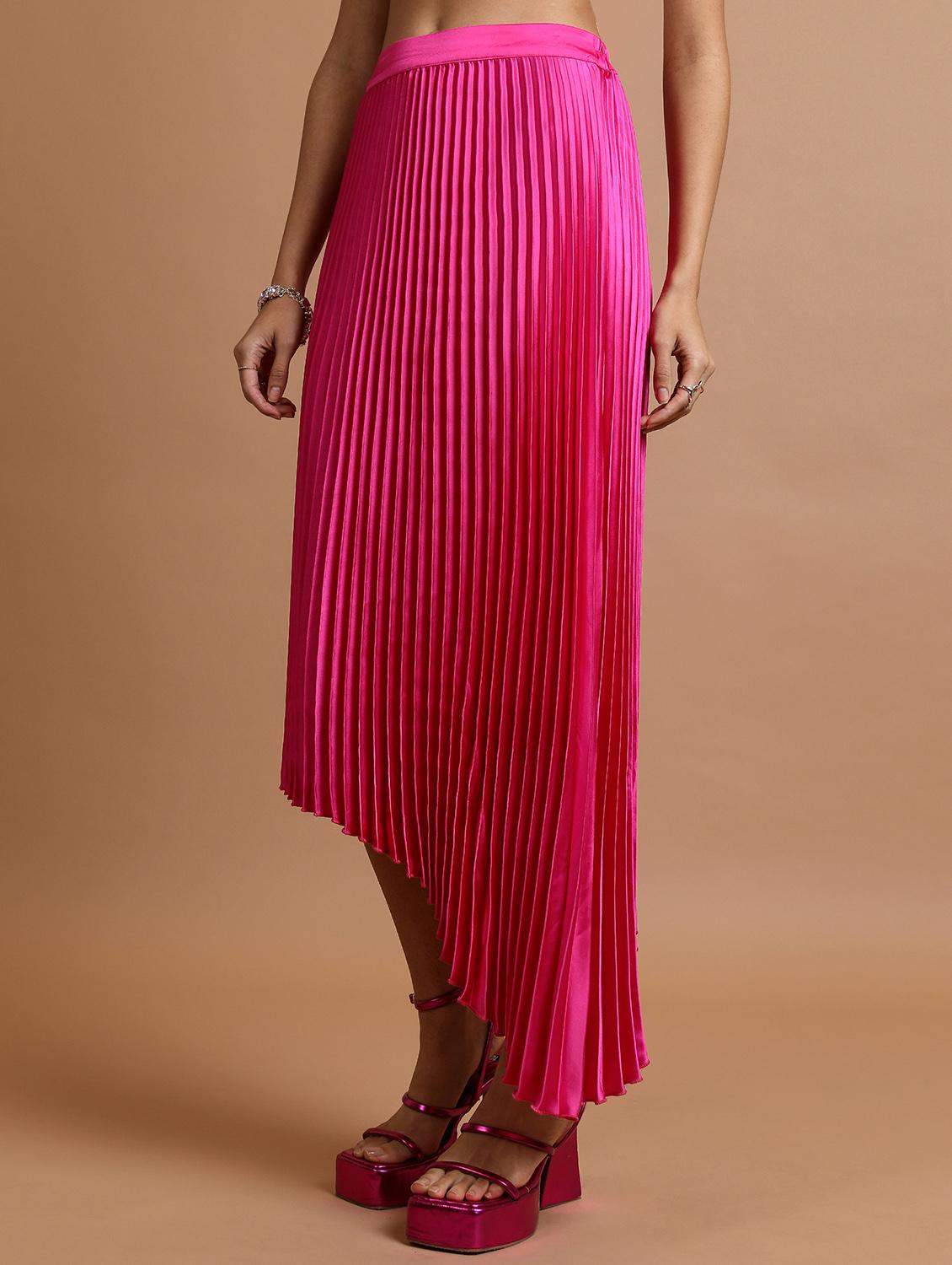 women pink solid a-line skirt - 21596630 - Standard Image - 1