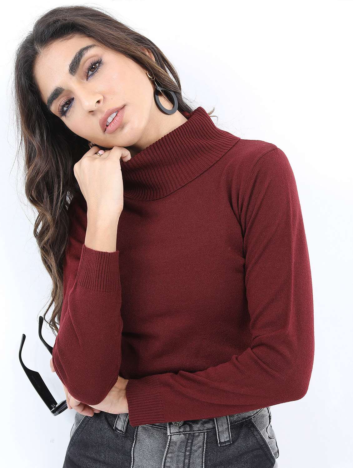 women long sleeve solid pullover