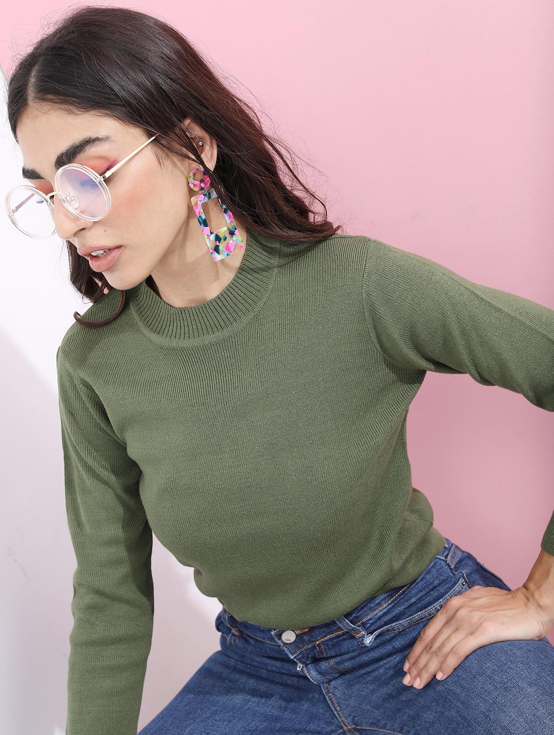 women long sleeve solid pullover - 21596649 -  Standard Image - 1