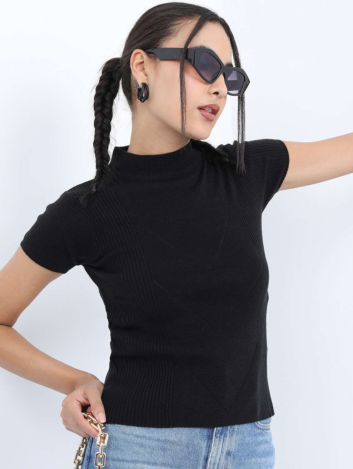 women short sleeve solid pullover
