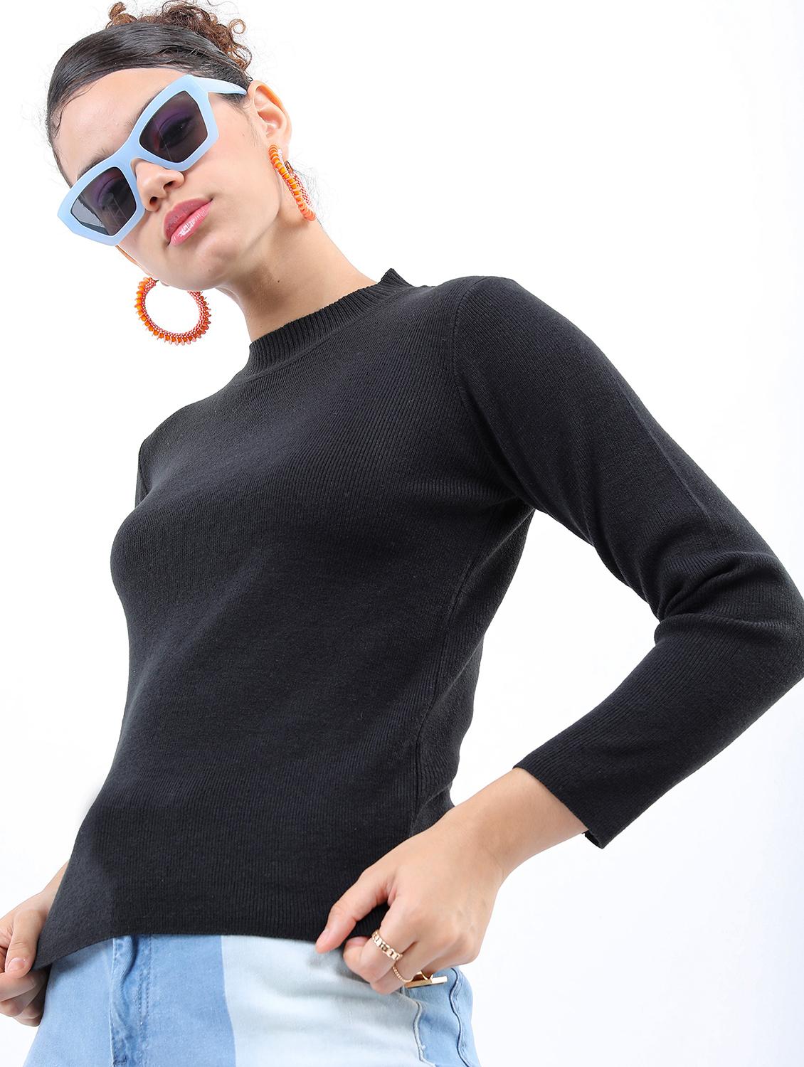 women long sleeve solid pullover - 21596654 - Zoom Image - 0