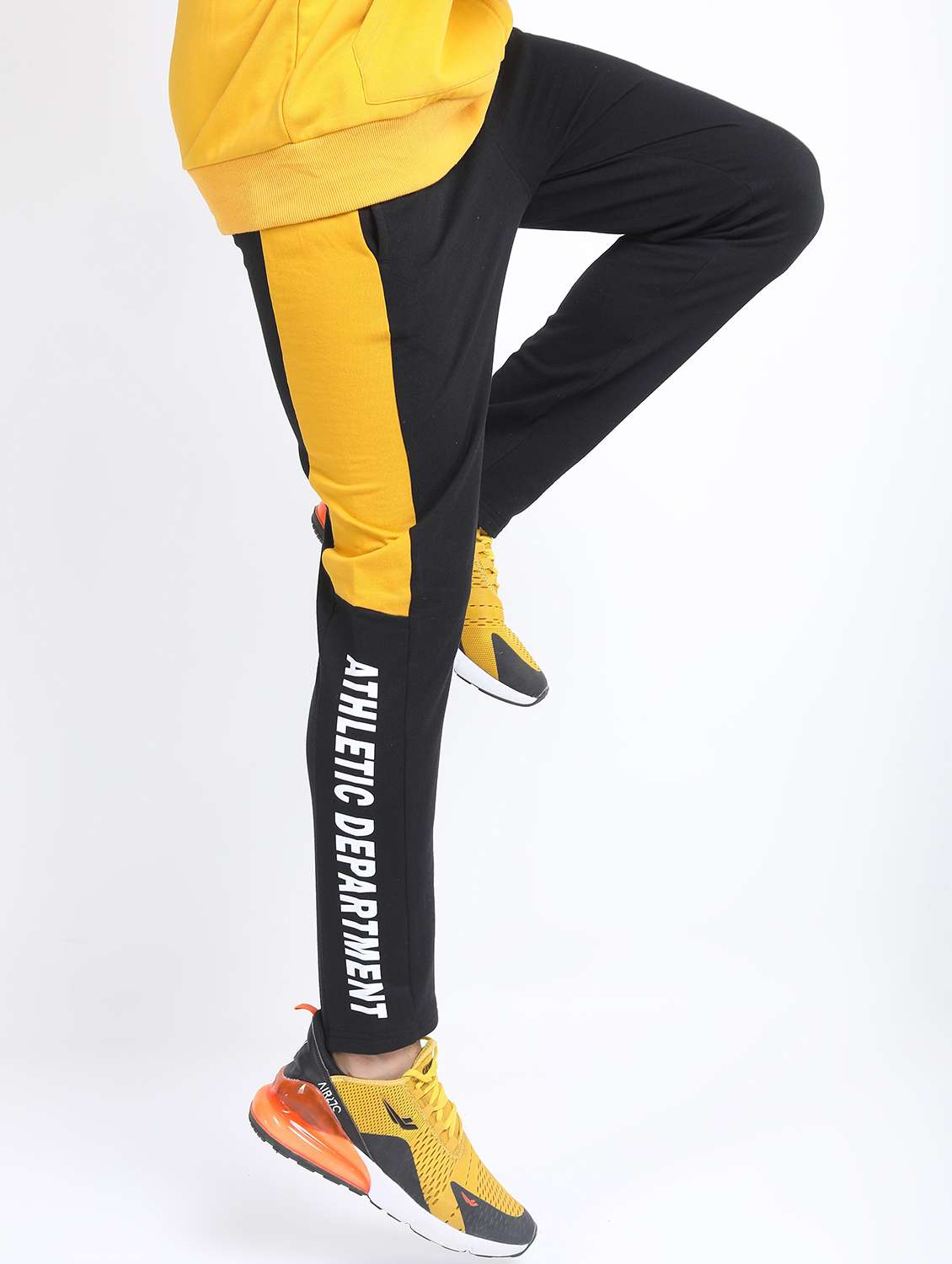 men color block print regular fit track pant - 21596674 - Standard Image - 1