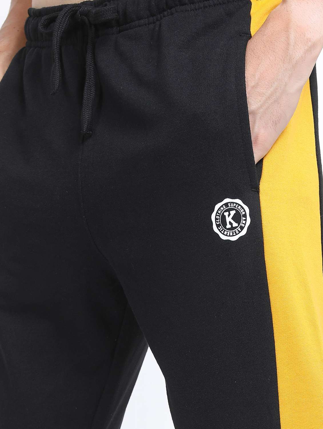 men color block print regular fit track pant - 21596674 - Standard Image - 4