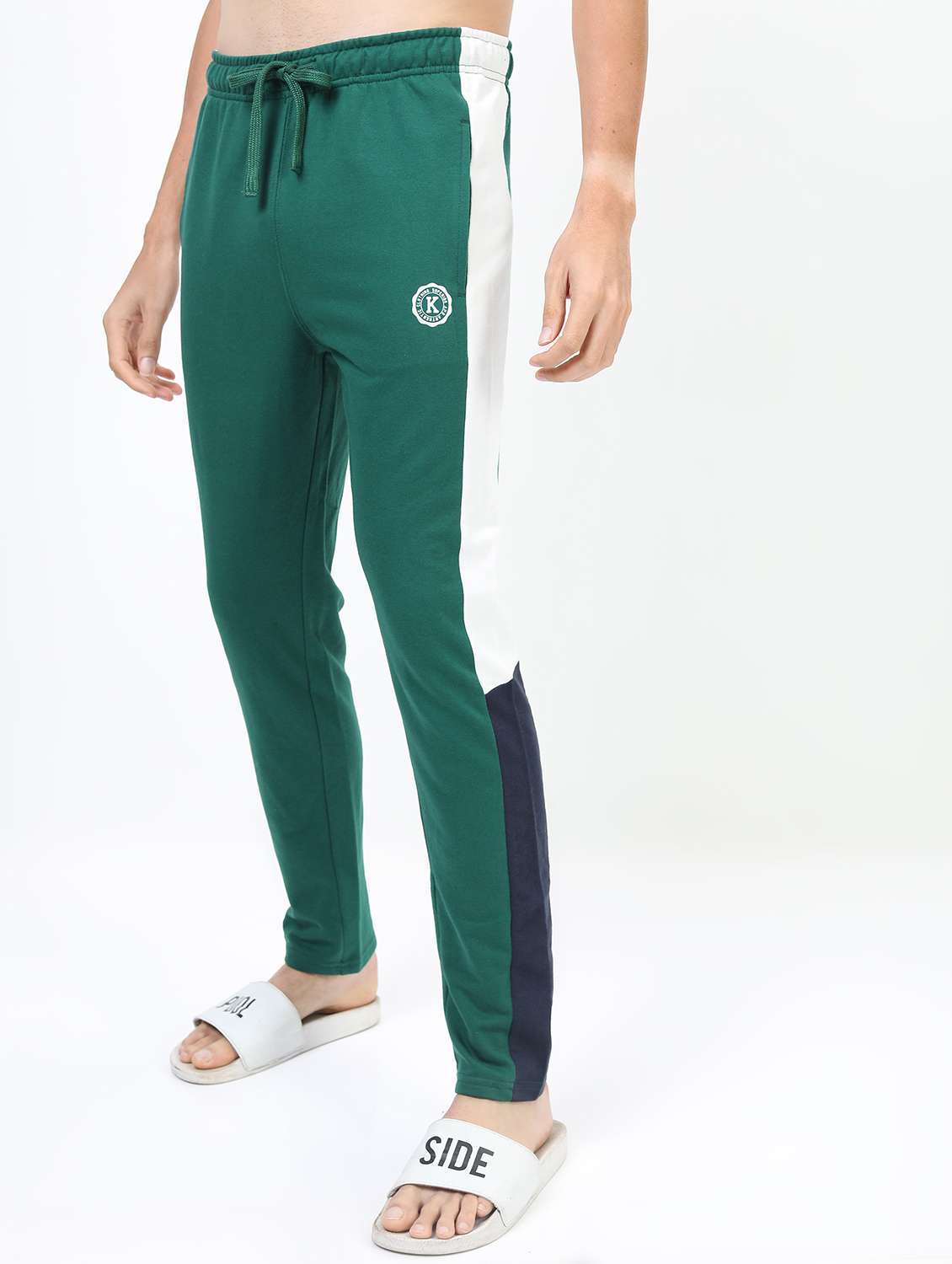 men color block print regular fit track pant - 21596676 -  Standard Image - 1