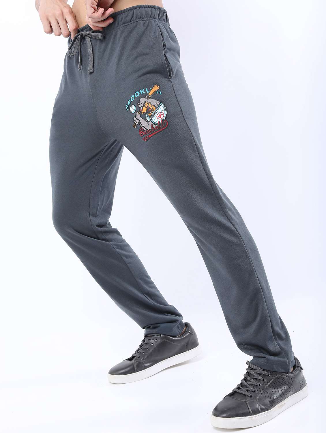 men placement print regular fit track pant - 21596683 -  Standard Image - 1