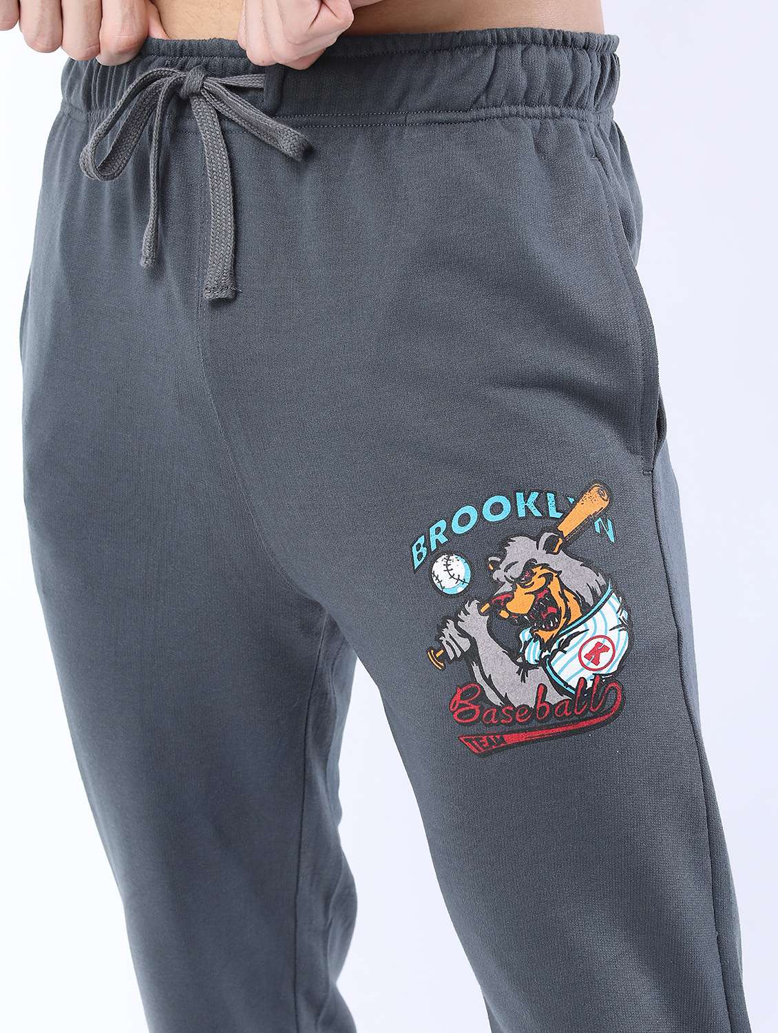 men placement print regular fit track pant - 21596683 -  Standard Image - 4