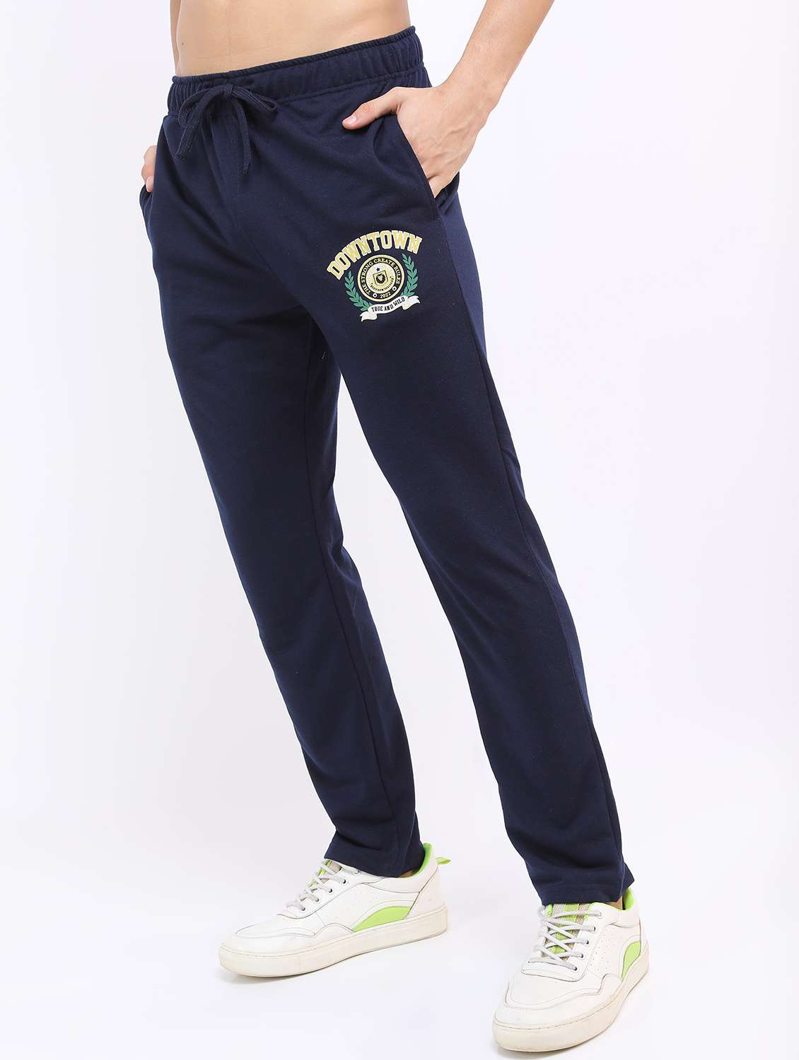 men placement print regular fit track pant - 21596693 - Standard Image - 1