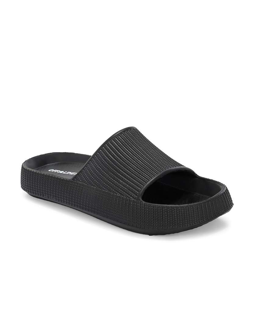 men black slider flip flops - 21596737 -  Standard Image - 1
