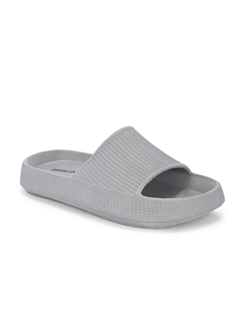 men grey slider flip flop - 21596738 -  Standard Image - 1