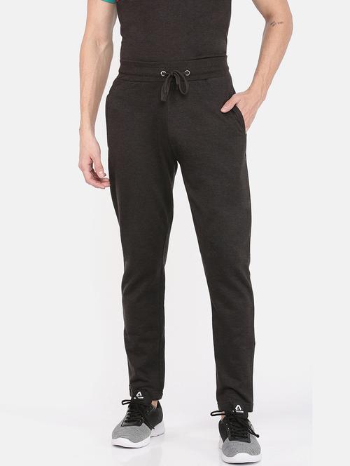 men charcoal solid full length track pant - 21596772 - Standard Image - 0