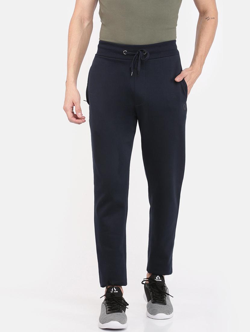 men mid rise solid ankle length track pant