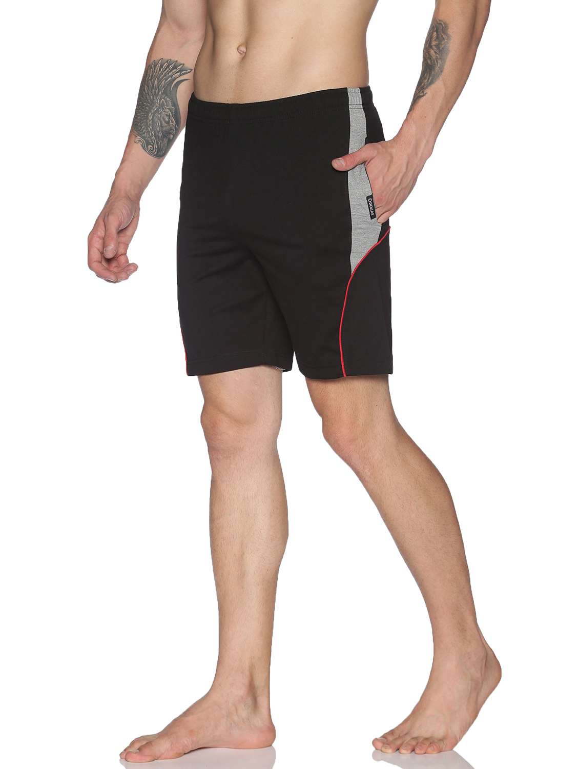 men mid rise color block shorts - 21596840 -  Standard Image - 1