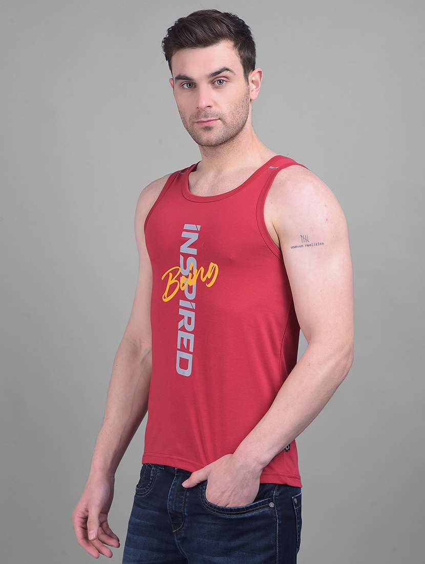 men red typographic print vest - 21597362 -  Standard Image - 1