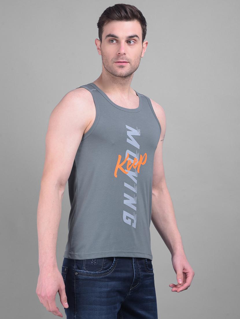 men grey typographic vest - 21597371 -  Standard Image - 1