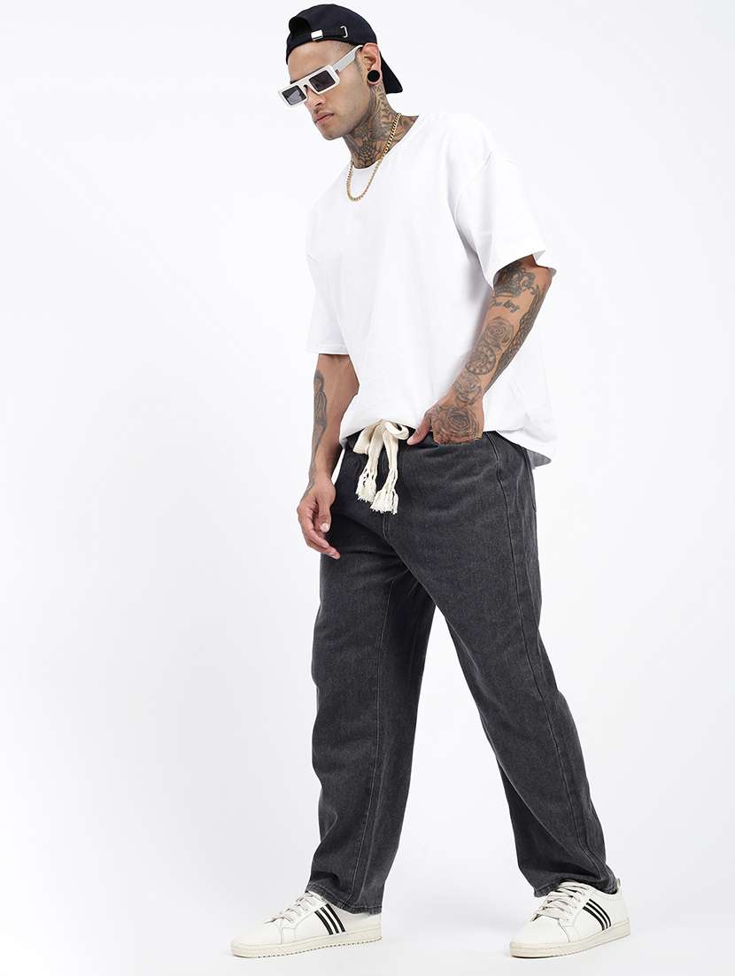 men grey denim pain jeans - 21597428 -  Standard Image - 4