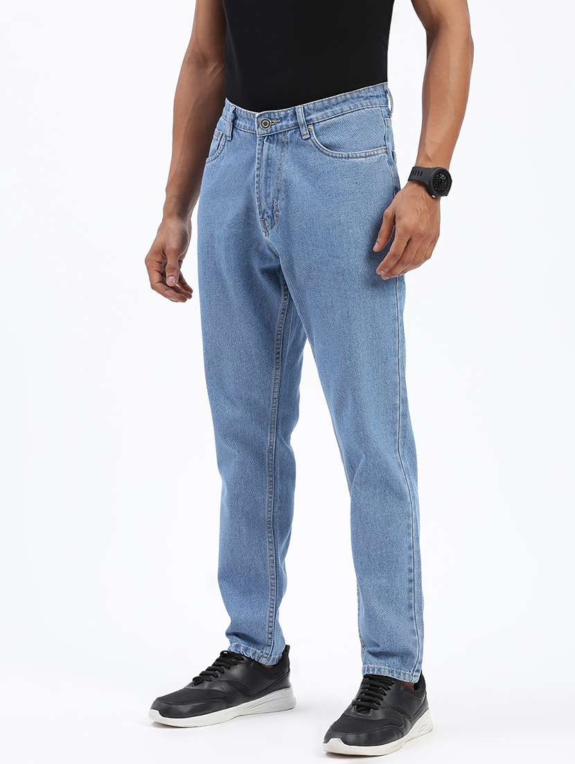 men light blue denim plain jeans - 21597433 -  Standard Image - 1