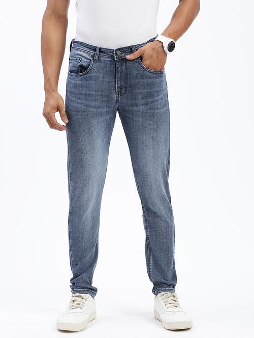 men light blue denim plain jeans - 21597434 - Standard Image - 0
