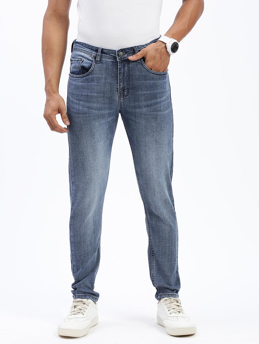 men light blue denim plain jeans - 21597434 - Zoom Image - 0