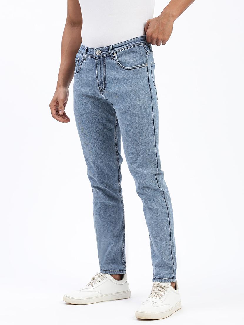 men light blue denim plain jeans - 21597436 -  Standard Image - 1