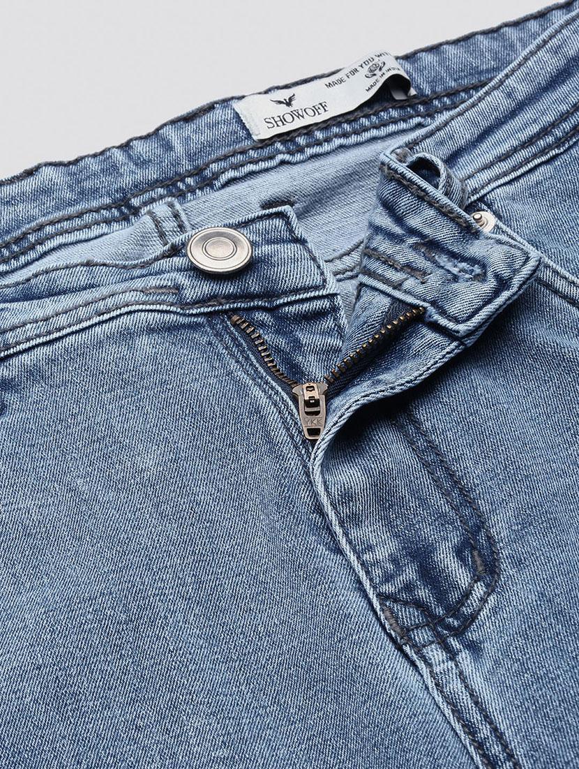 men light blue denim plain jeans - 21597436 - Standard Image - 6