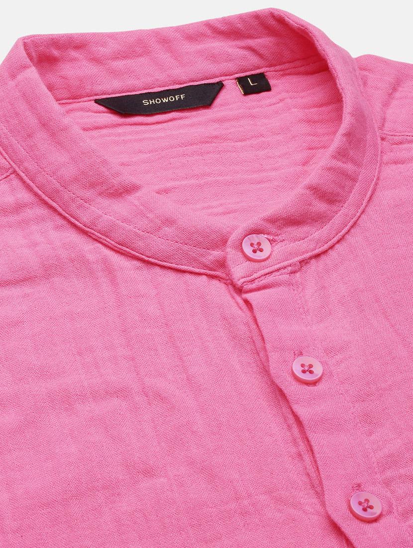 men mandarin neck solid short kurta - 21597445 - Standard Image - 6