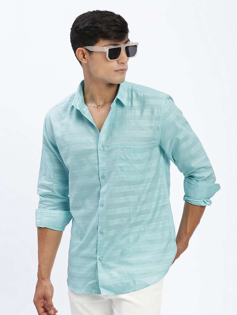 men long sleeves solid casual shirt - 21597462 -  Standard Image - 1