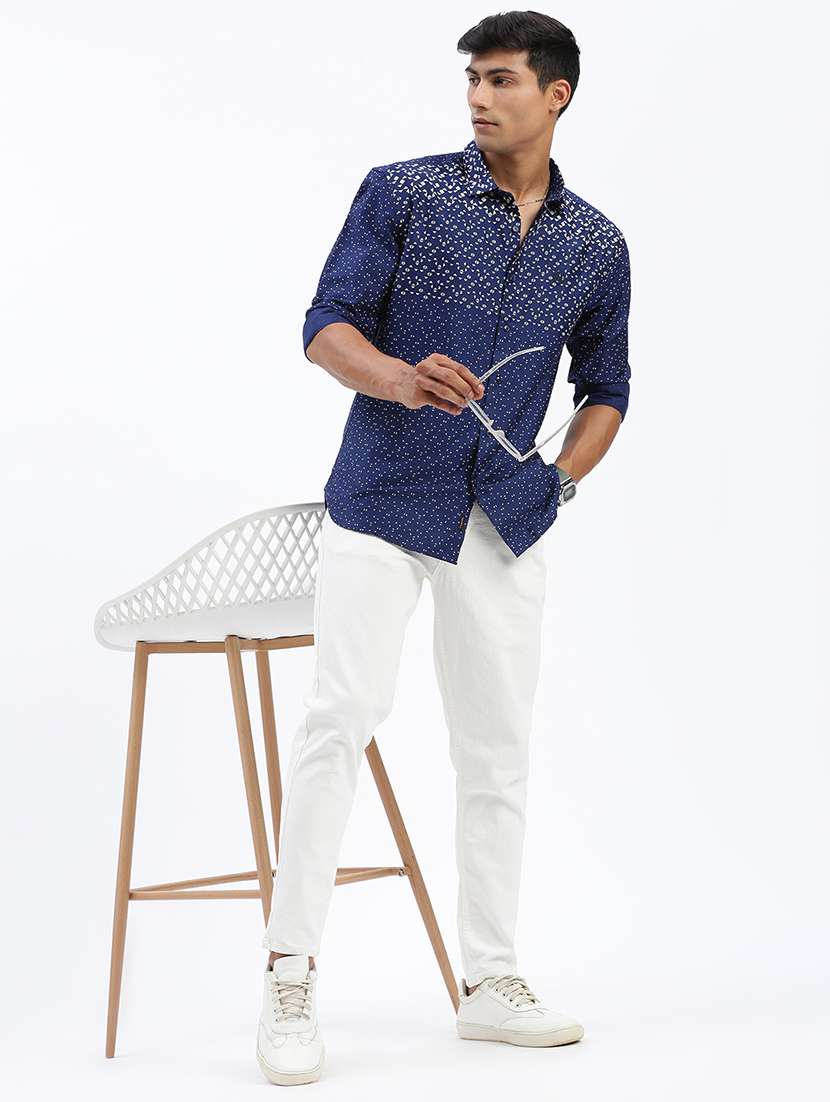 men long sleeves printed casual shirt - 21597467 -  Standard Image - 4