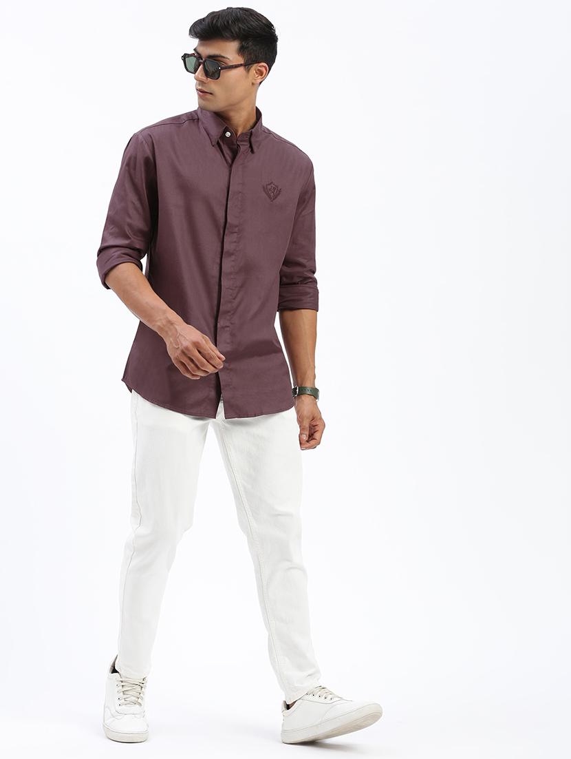 men long sleeves solid casual shirt - 21597470 - Standard Image - 4