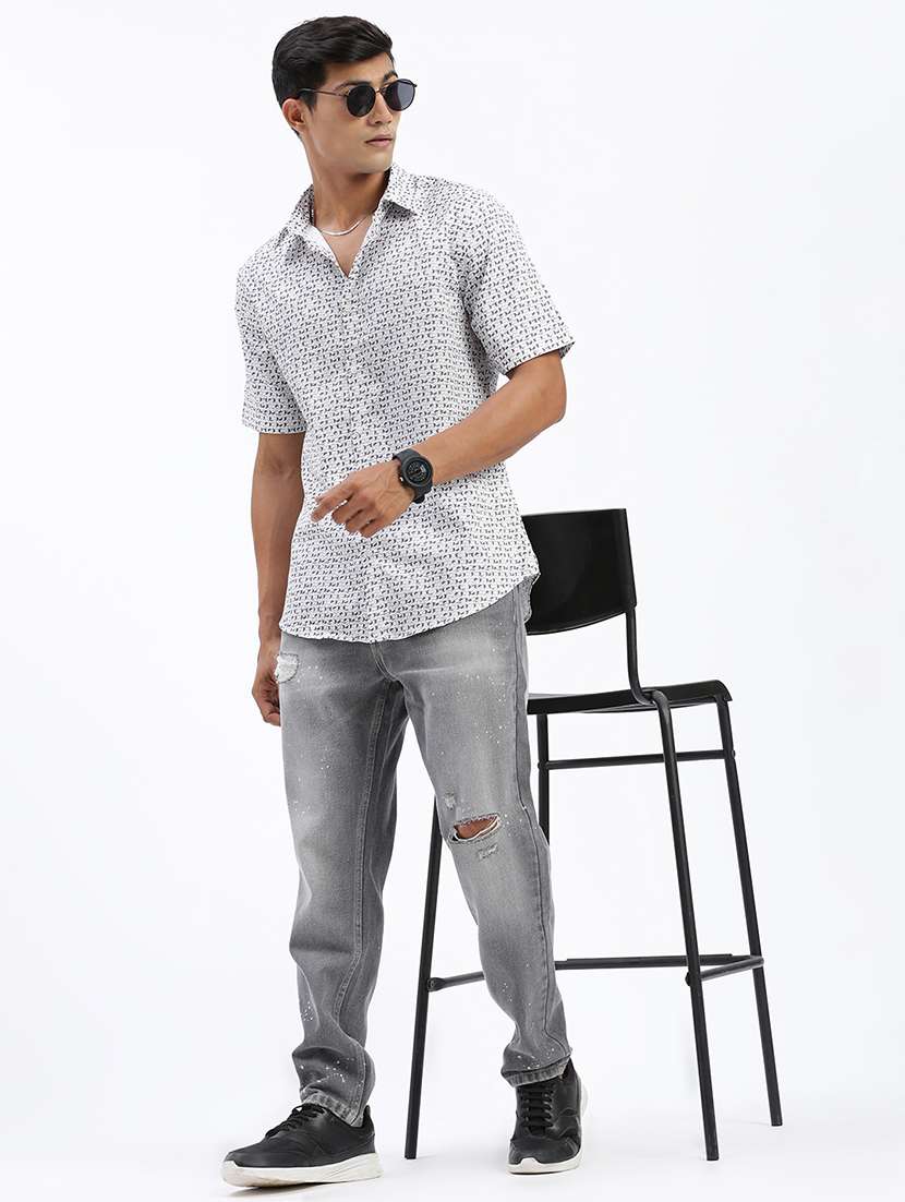 men short sleeves printed casual shirt - 21597476 -  Standard Image - 4