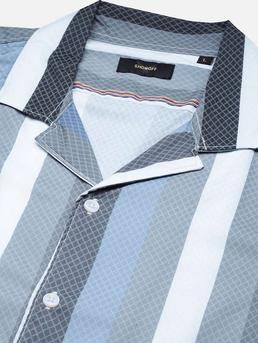 men short sleeves striped casual shirt - 21597494 -  Standard Image - 6