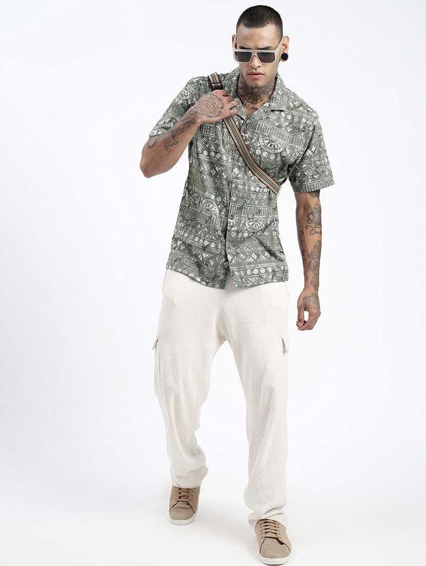 men short sleeves printed casual shirt - 21597495 - Standard Image - 4