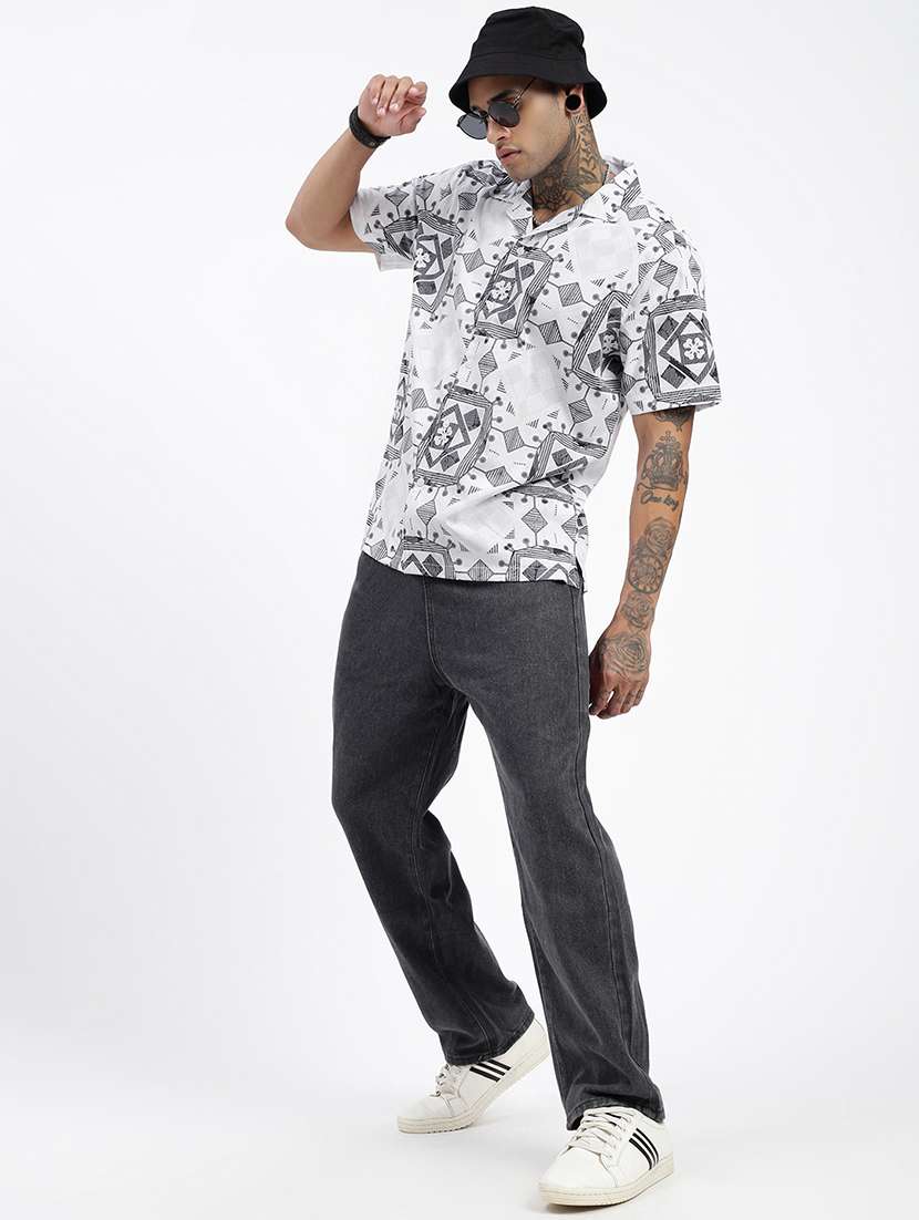 men short sleeves printed casual shirt - 21597496 -  Standard Image - 4