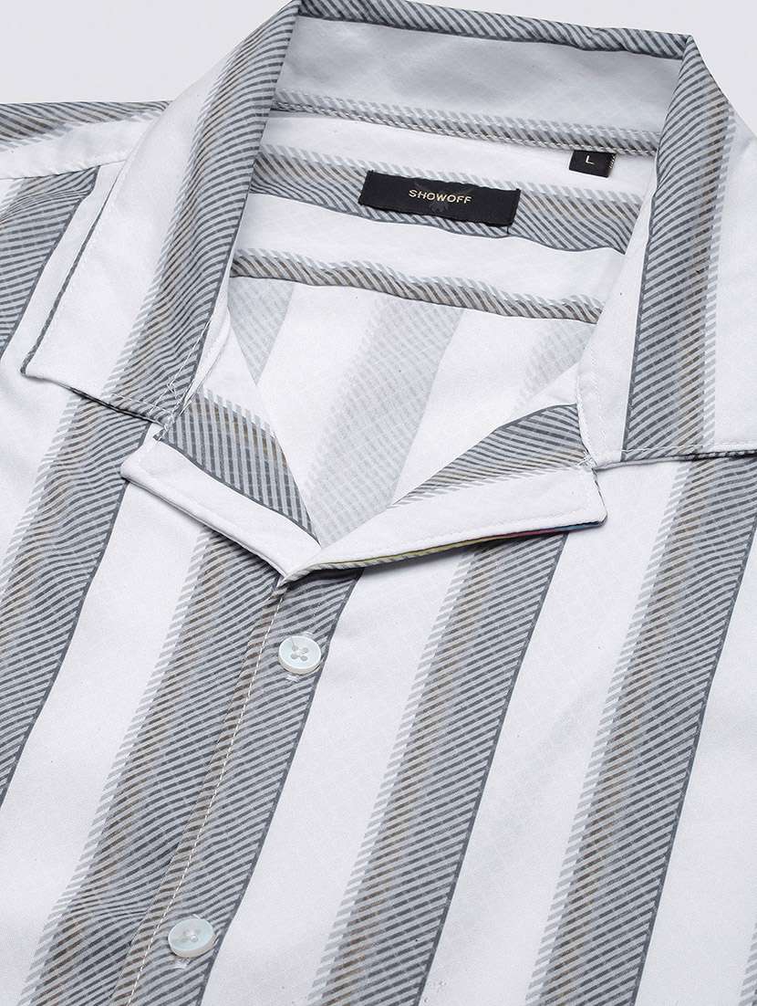 men short sleeves striped casual shirt - 21597497 -  Standard Image - 6