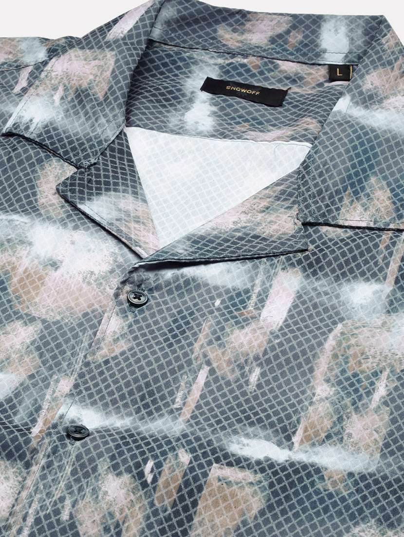 men short sleeves printed casual shirt - 21597500 -  Standard Image - 6