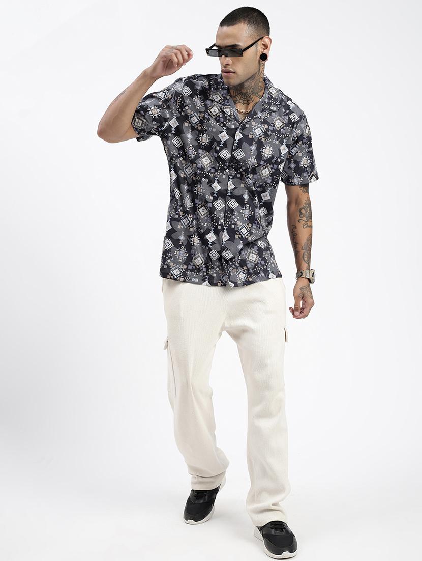 men short sleeves printed casual shirt - 21597501 - Standard Image - 4